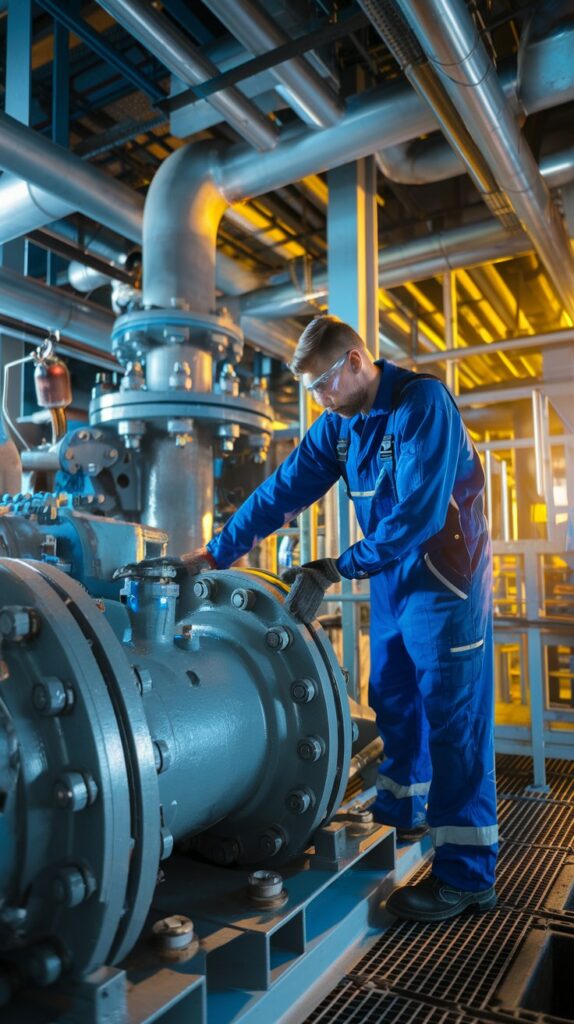 Engineer inspecting an o-ring found on a pump 