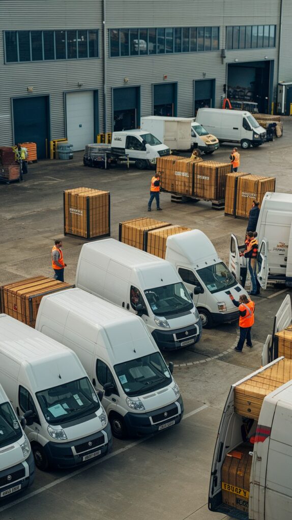 Delivery company HQ - all with van rubber lining installed for protection